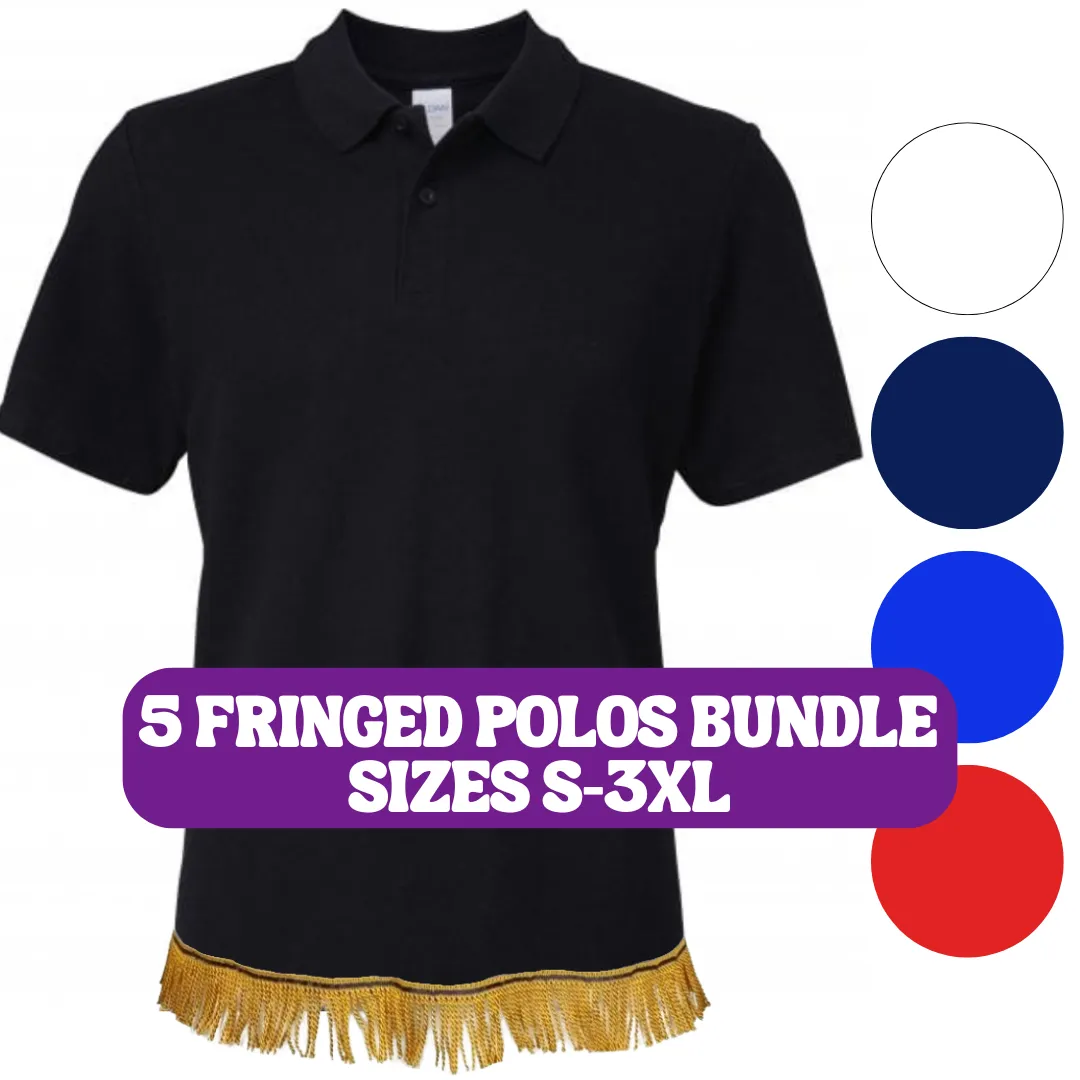 Men's Fringed Polo Bundle (5 Colors)