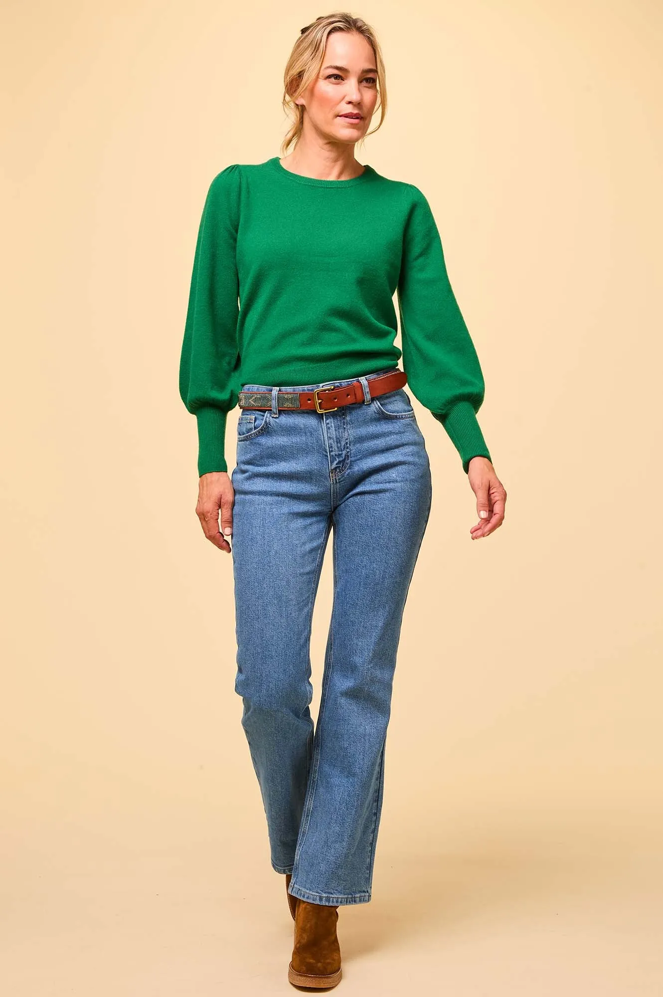 Merino Wool Crew Neck Jumper | Fern