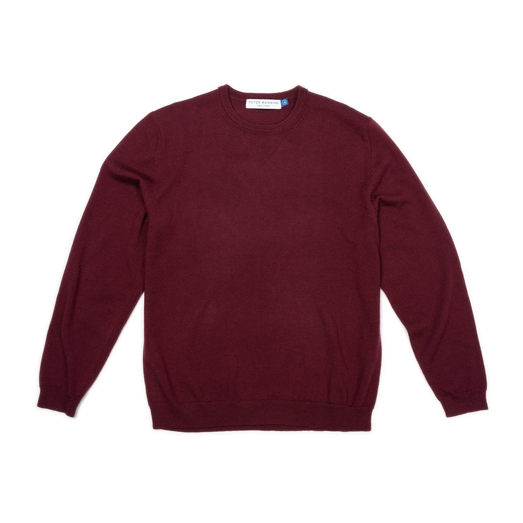 Merino Wool Sweaters Crew Neck - Burgundy