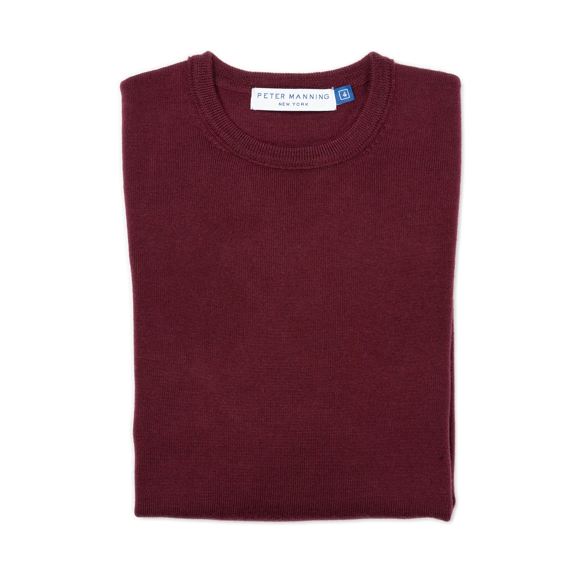 Merino Wool Sweaters Crew Neck - Burgundy