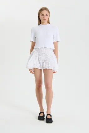 ODA | SKIRT CHECK SEERSUCKER WHITE