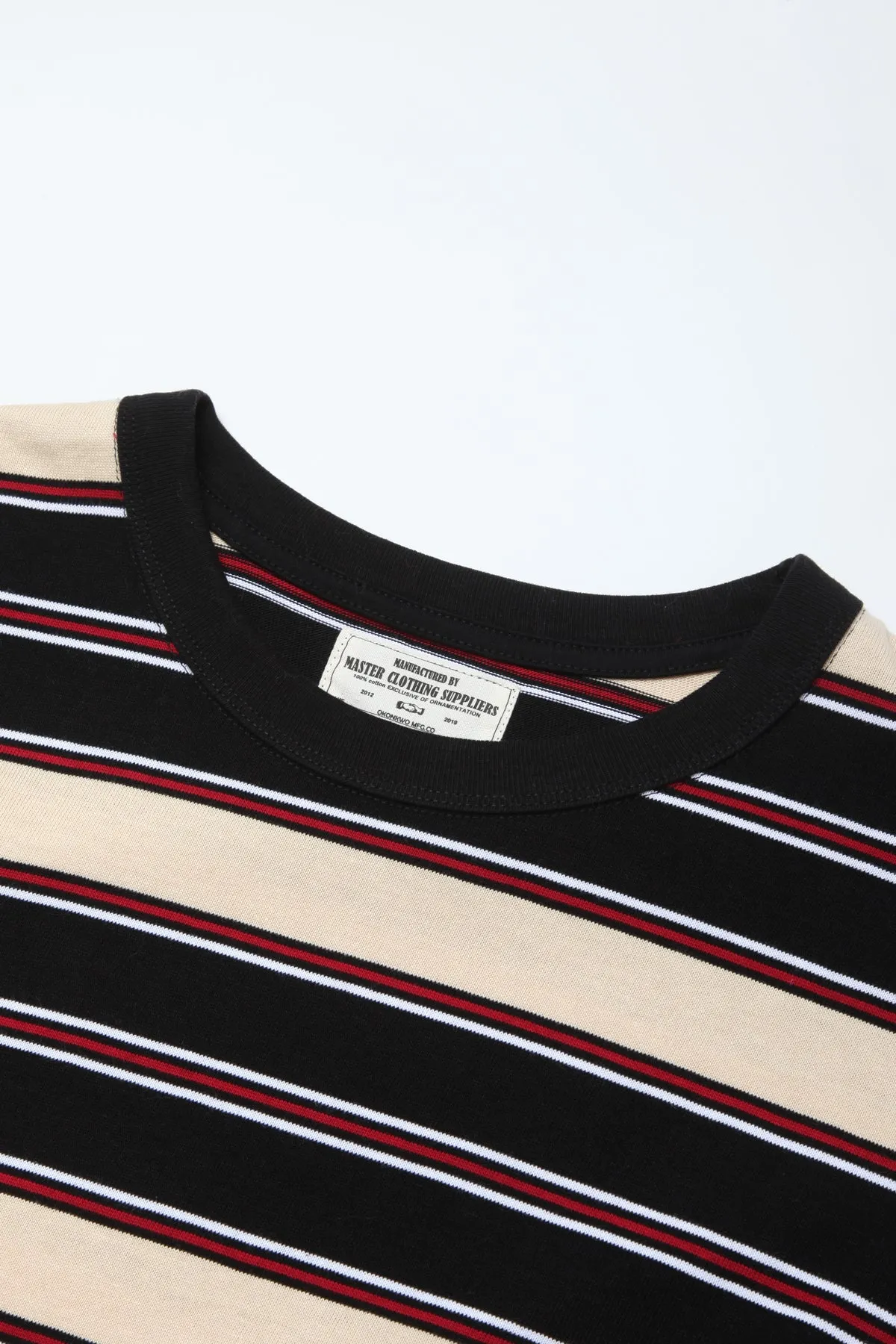 Okonkwo Manufacturing - Stylish Long-Sleeve Striped Tee - Black and Tan