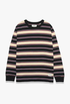 Okonkwo Manufacturing - Stylish Long-Sleeve Striped Tee - Black and Tan