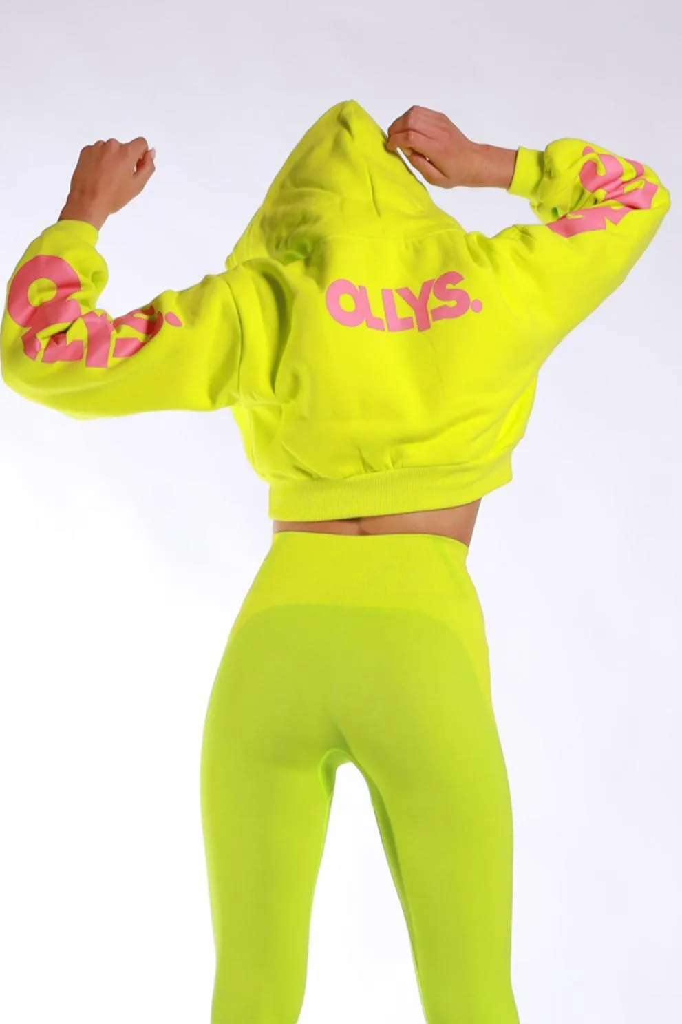 OLLYS. Lime Green Logo Chunky Hoodie