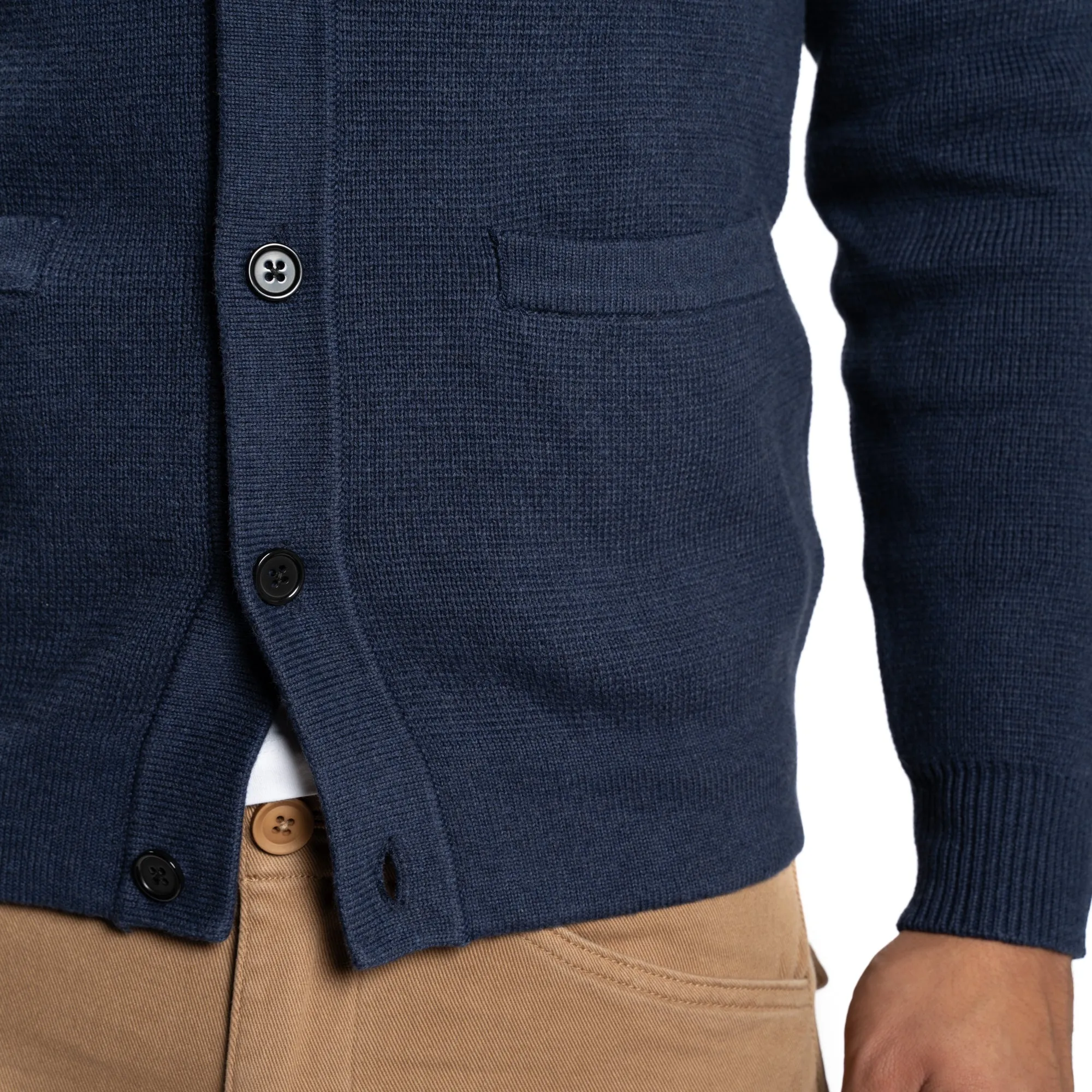 Pima Cotton Cardigan Sweaters - Navy