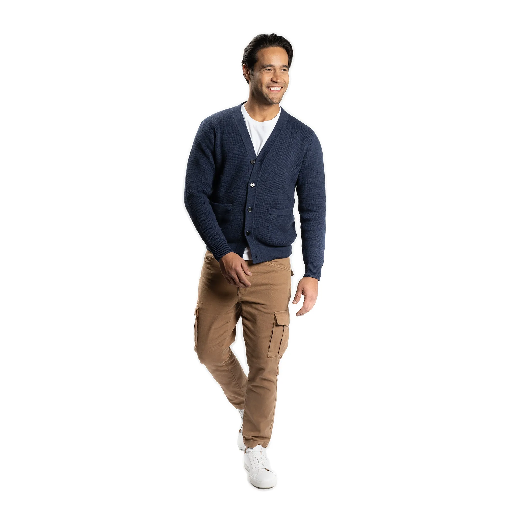 Pima Cotton Cardigan Sweaters - Navy