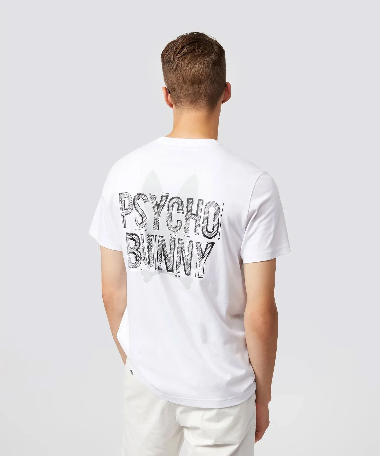 Psycho Bunny Depoe Bunny Back Graphic Tee - White