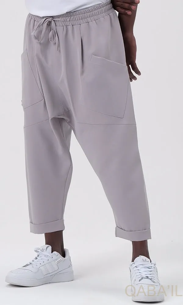 QL Design Lightweight Relaxed Fit Trousers in Light Grey