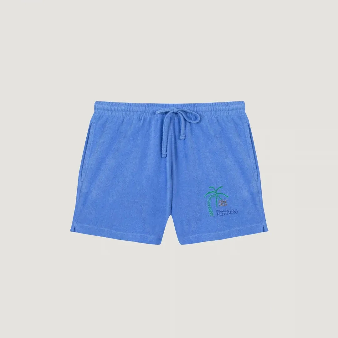 "Mini Club Vacances" Short Trousseau (Azur Blue Terry)