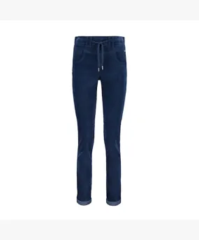 Red Button Tessy Velvet Pants - Jeans Blue