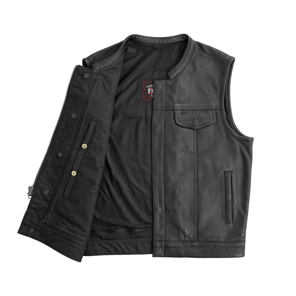 Sharp Shooter Men's Motorcycle Leather Vest