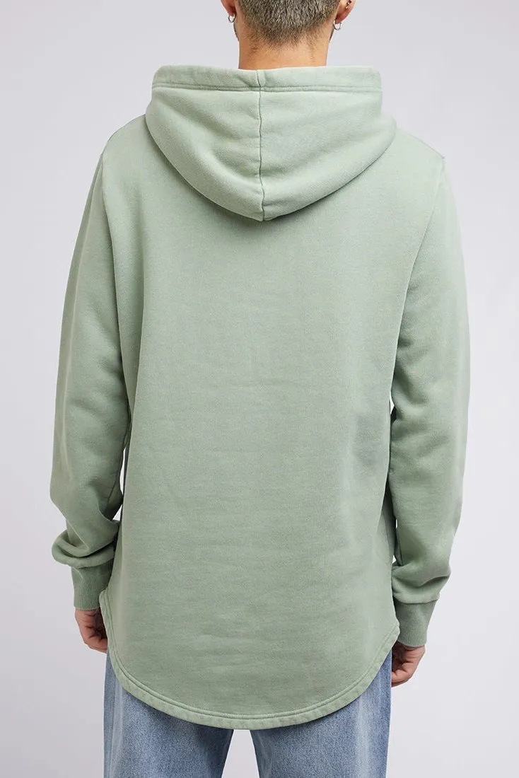 Silent theory curved hem hoody green