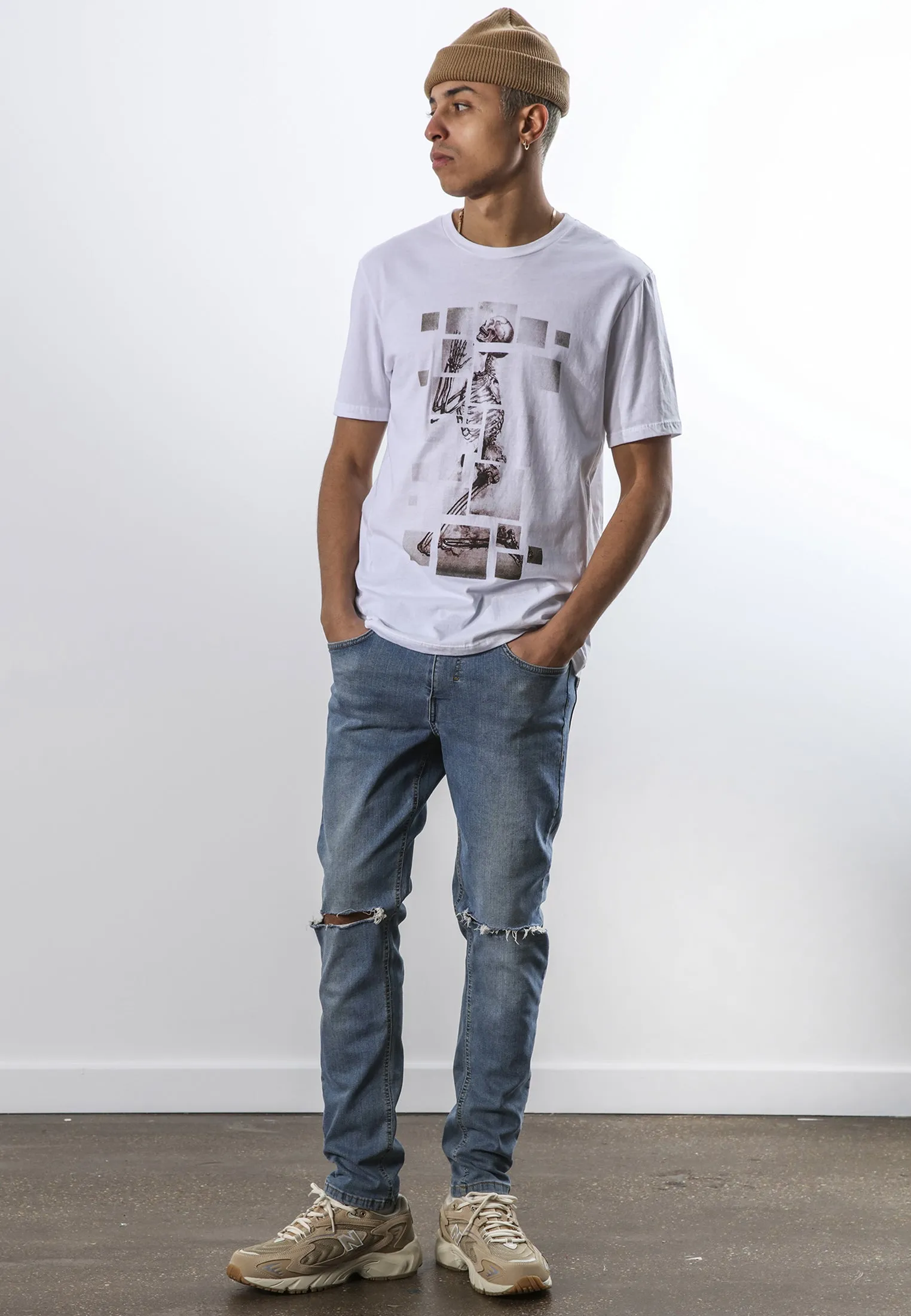 SKELETON PUZZLE T-SHIRT WHITE