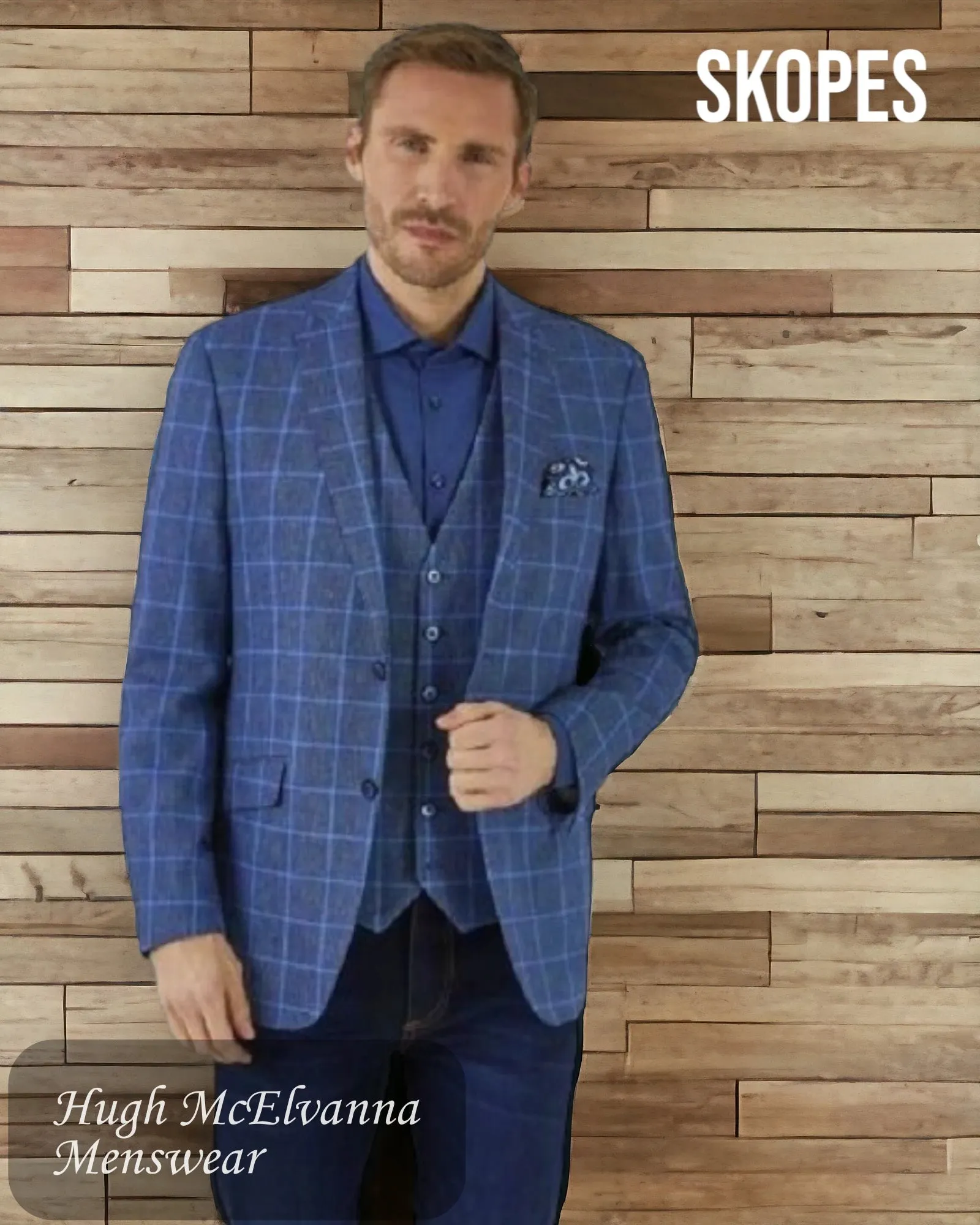 Skopes TREVOR Navy Check Blazer Style MM4051