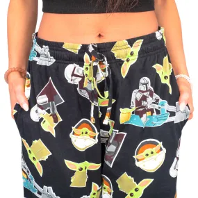 Star Wars The Mandalorian Baby Yoda Pajamas Black Lounge Pants