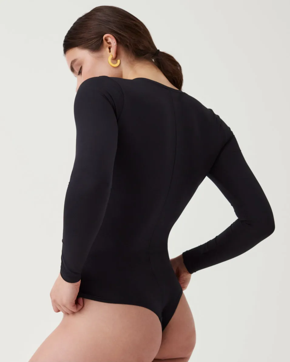 Suit Yourself Long Sleeve Thong Bodysuit