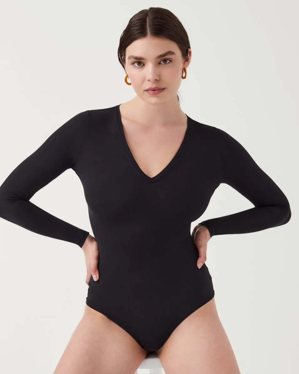 Suit Yourself Long Sleeve Thong Bodysuit