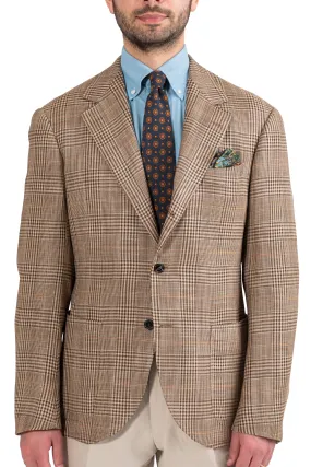 Brown Zegna Silk Glen Check Sport Coat by Armoury Model 15