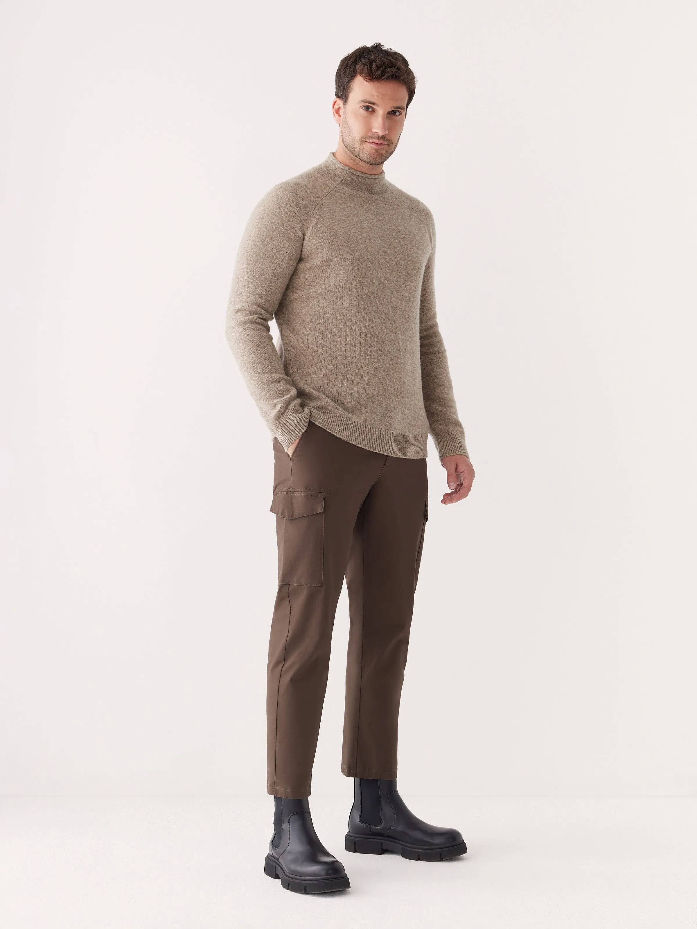 The Yak Wool Mockneck Sweater in Sandstone