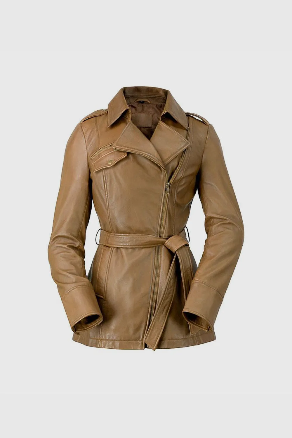 Traci Leather Trench Coat