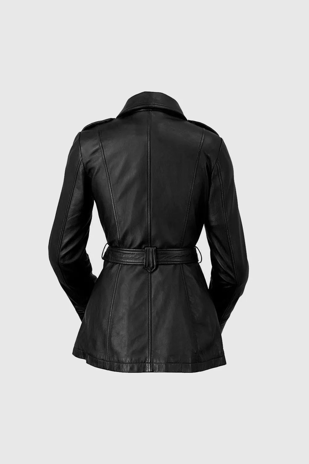 Traci Leather Trench Coat