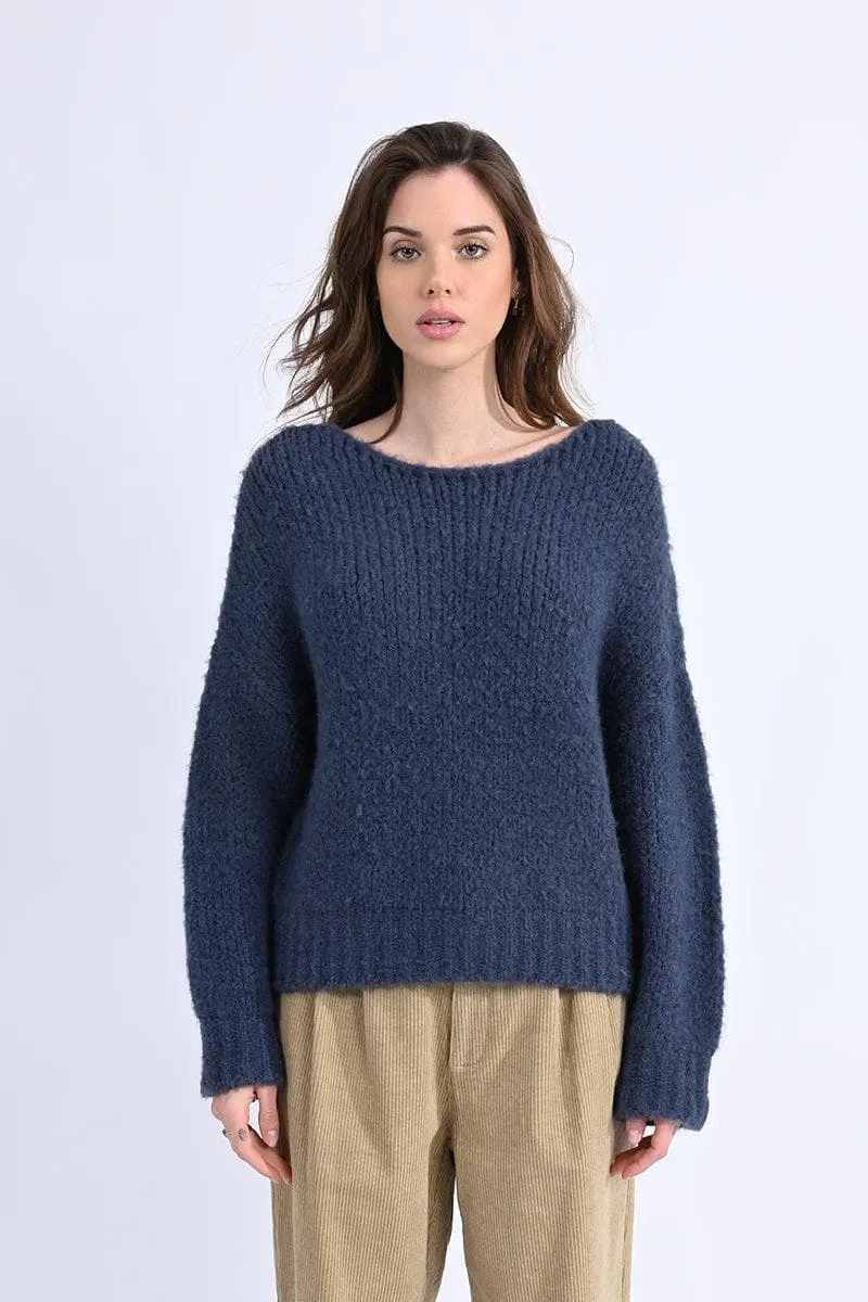 Ultra-Cozy Blue Chunky Knit Sweater