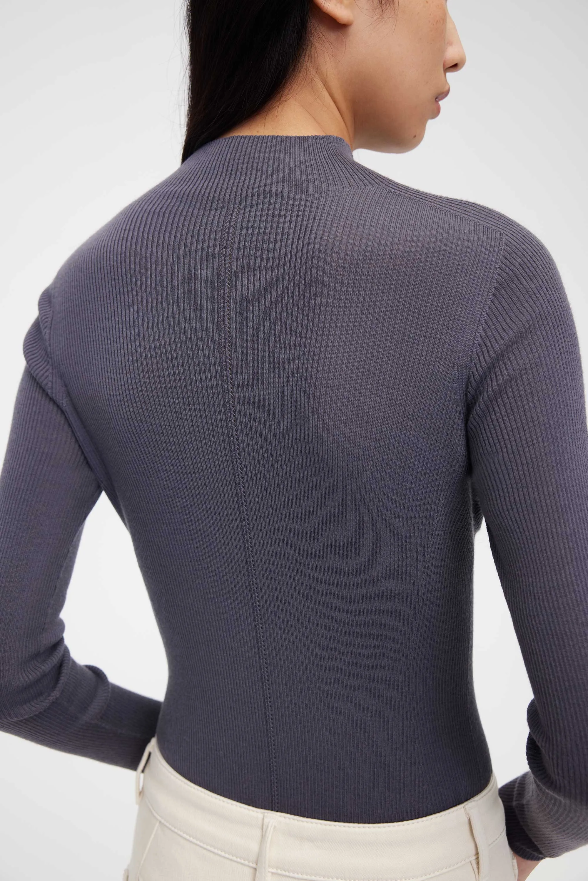 Washable Wool Mock Neck Sweater