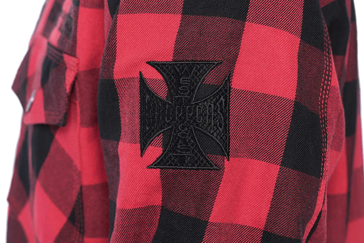 WCC - DOMINATOR KEVLAR RIDING FLANEL SHIRT - RED/BLACK