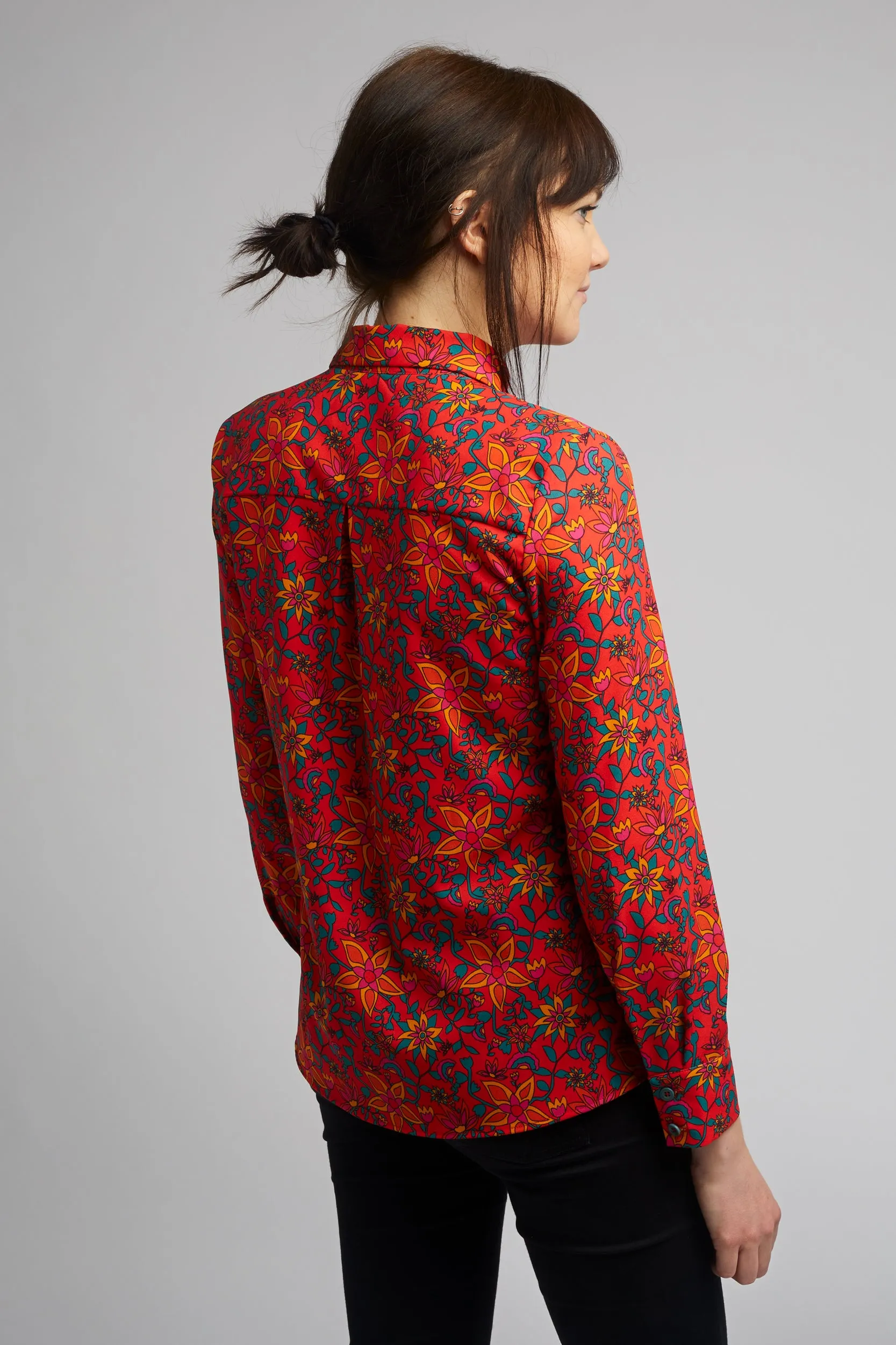 Women's Classic Long Sleeve Shirt in Kampot Print